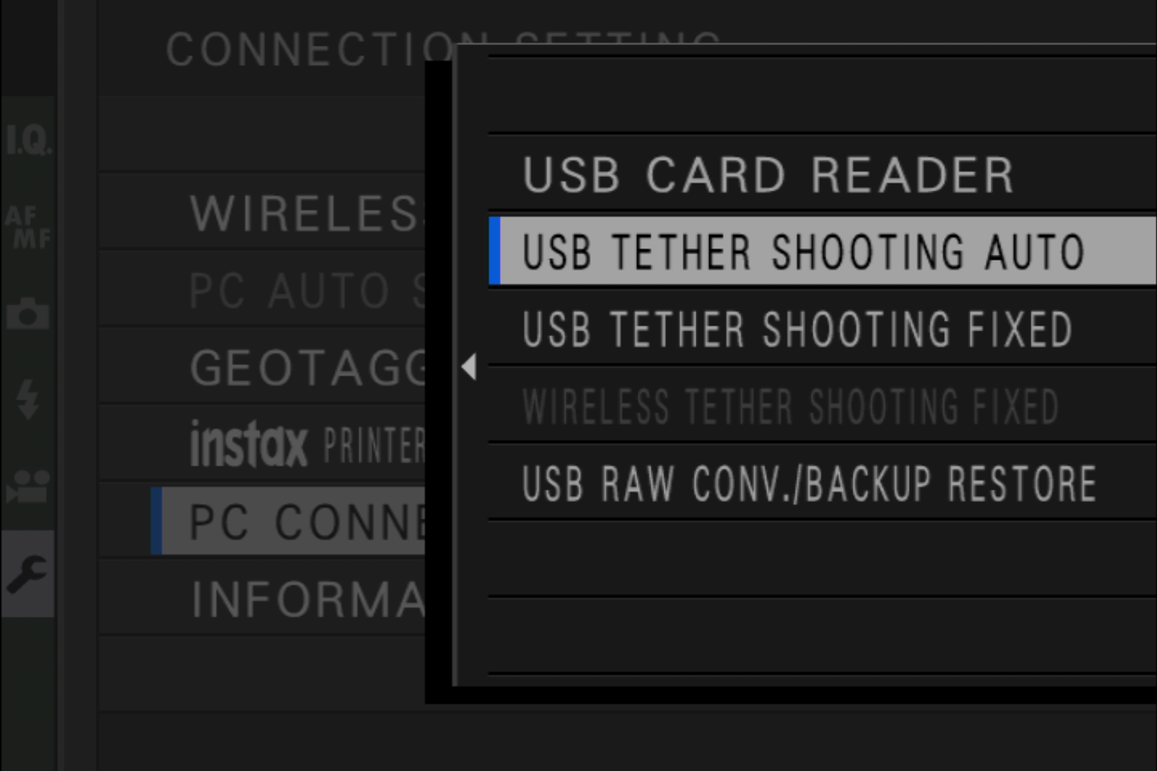 Fuji USB Modes